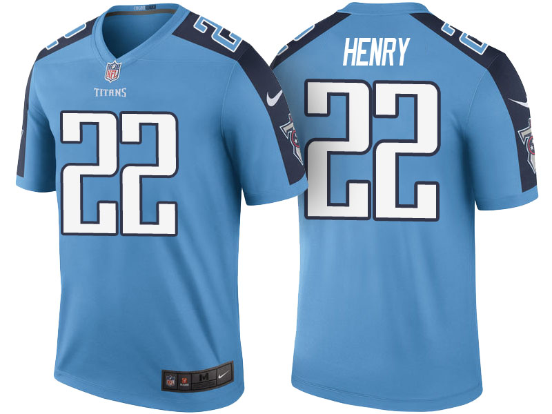 Tennessee Titans #22 Derrick Henry Light Blue Color Rush Legend Jersey