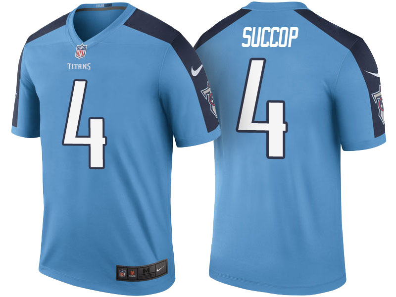 Tennessee Titans #4 Ryan Succop Blue Color Rush Legend Jersey