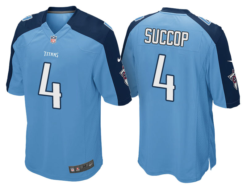 Tennessee Titans #4 Ryan Succop Light Blue Game Jersey