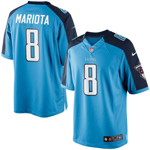 Tennessee Titans #8 Marcus Mariota Light Blue Alternate Limited Jersey