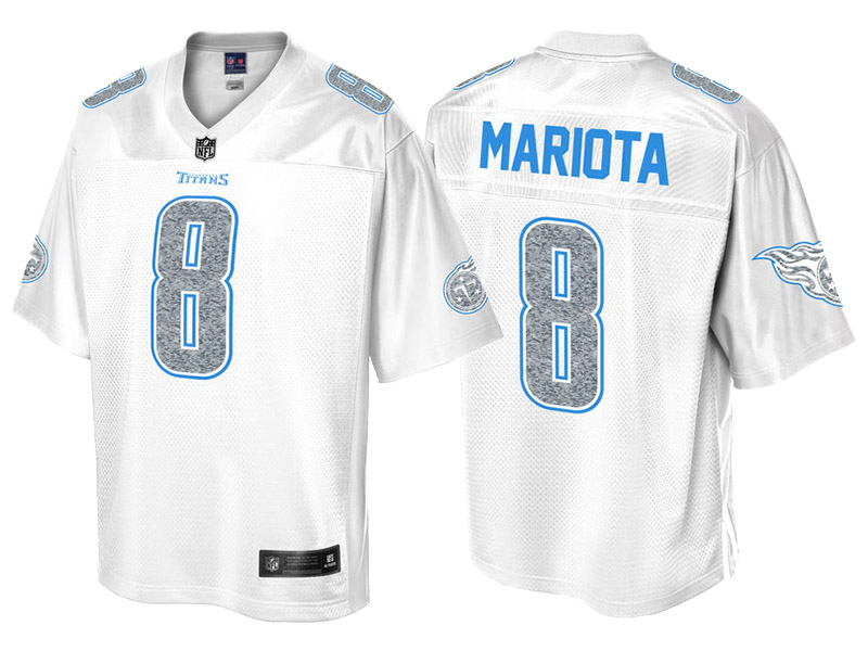 Tennessee Titans #8 Marcus Mariota Pro Line White Out Fashion Jersey