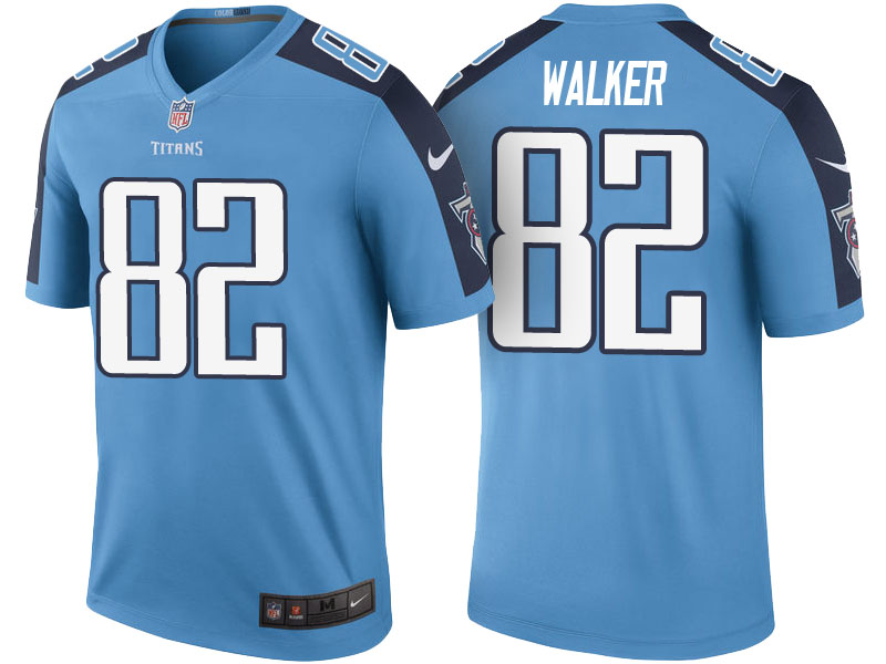 Tennessee Titans #82 Delanie Walker Light Blue Color Rush Legend Jersey