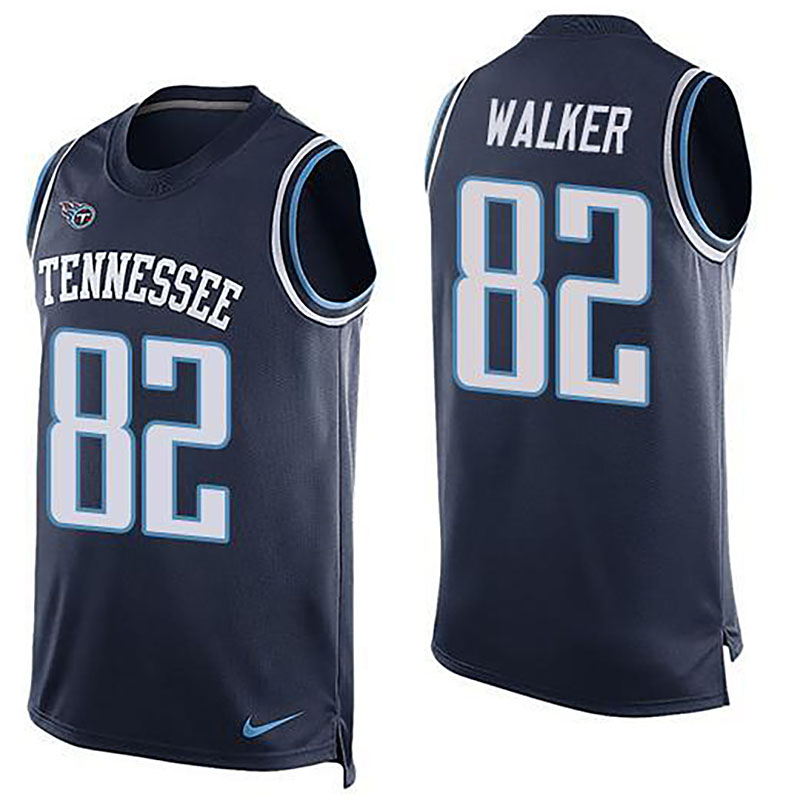 Titans #82 Delanie Walker Navy Blue Alternate Team Color Men NFL Limited Tank Top