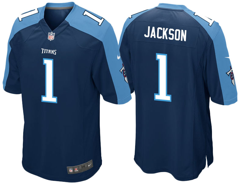 Tennessee Titans Adoree' Jackson Navy 2017 Draft 2nd First Round Pick Game Jersey