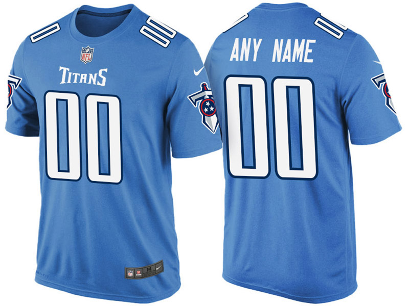 Tennessee Titans Custom Blue Name & Number T-Shirt