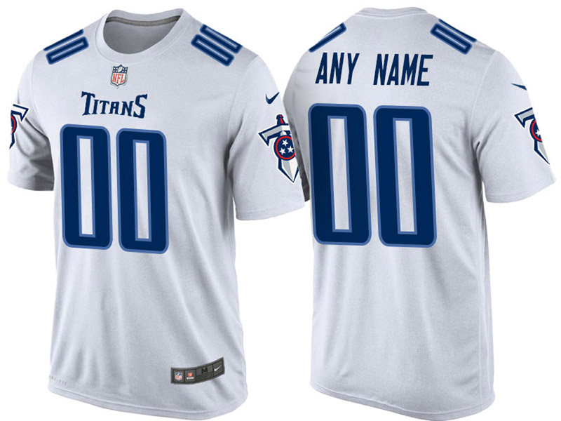 Tennessee Titans Custom White Name & Number T-Shirt