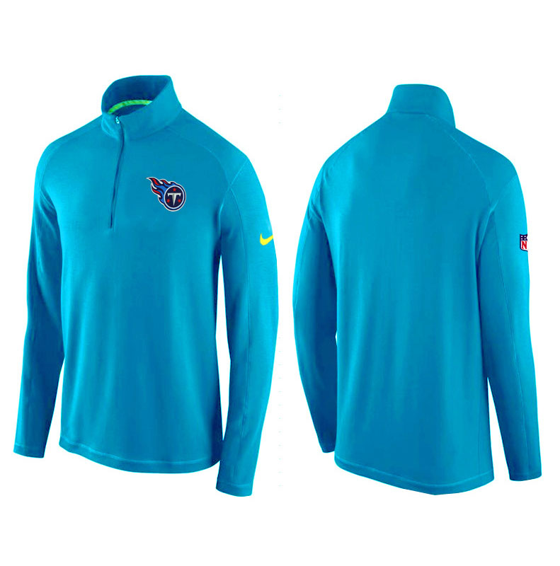 Tennessee Titans Cyan Game Day Half-Zip Knit Performance Tri-Blend Jacket