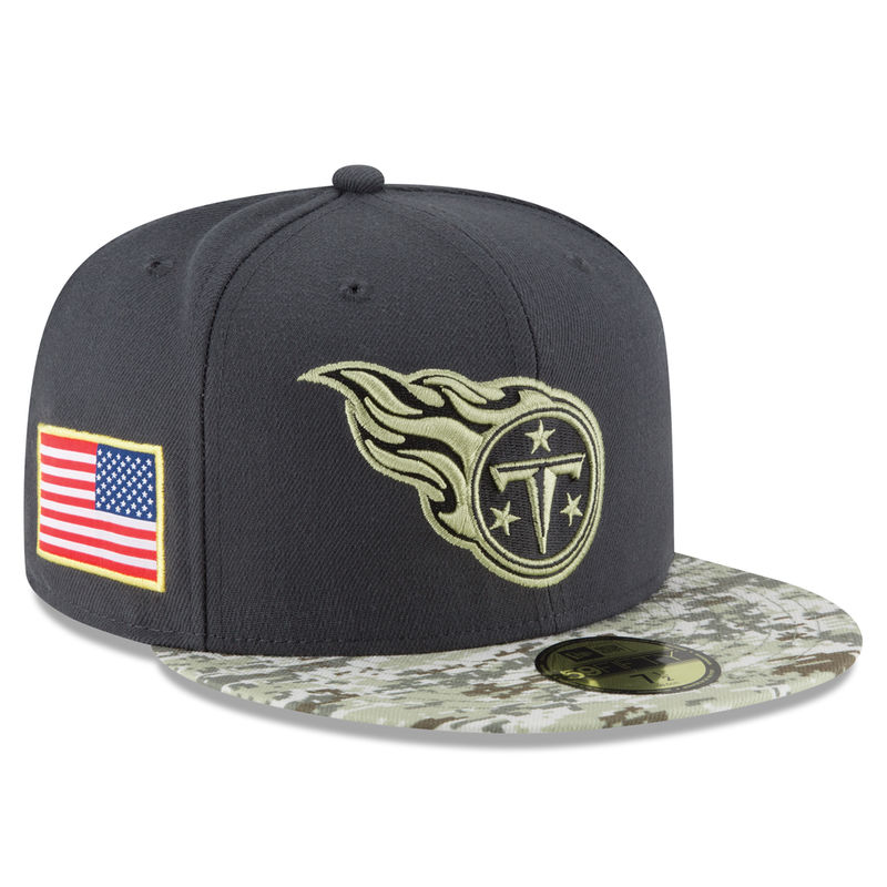 Tennessee Titans Graphite Salute To Service Sideline Camo Veterans Day 59FIFTY Fitted Hat