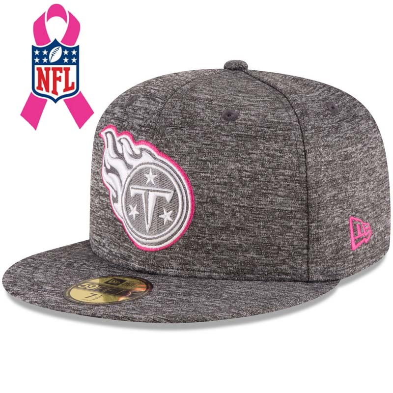 Tennessee Titans Gray New Era Heather 2016 Breast Cancer Awareness Sideline 59FIFTY Fitted Hat