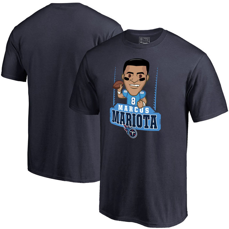 Tennessee Titans Marcus Mariota Navy Pro Line Emoji Player T-Shirt