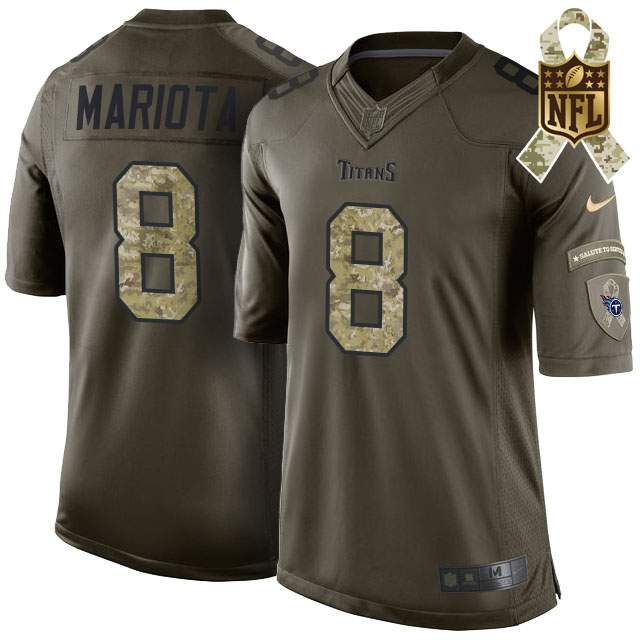 Men's Tennessee Titans #8 Marcus Mariota Green Camo Salute To Service Limited Jersey