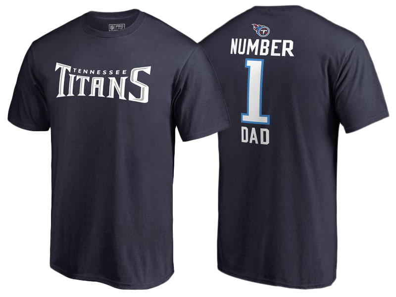 Men's Tennessee Titans Navy Father's Day Number 1 Dad T-Shirt