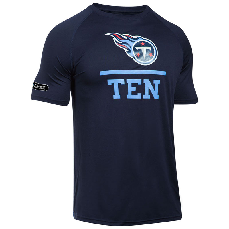 Tennessee Titans Navy Under Armour Combine Authentic Lockup Tech T-Shirt