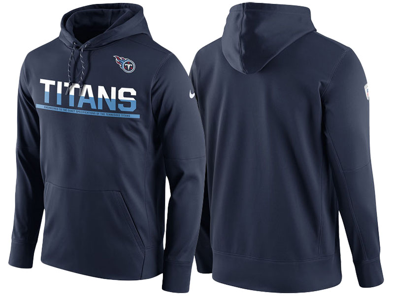 Tennessee Titans Navy Circuit Thermafit Sideline Winter Pullover Performance Hoodie