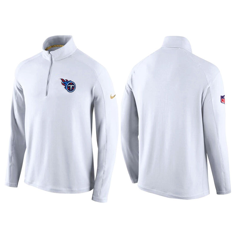 Tennessee Titans White Game Day Half-Zip Knit Performance Tri-Blend Jacket