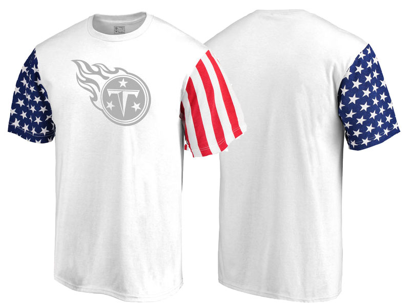 Tennessee Titans White Independence Day Stars & Stripes T-Shirt