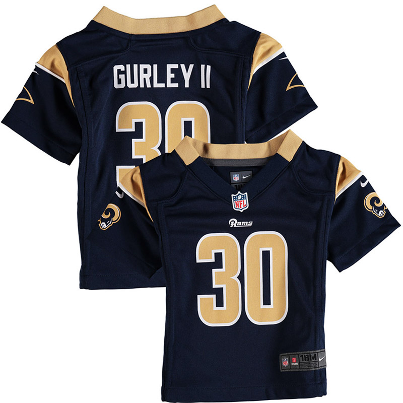 Toddler Los Angeles Rams #30 Todd Gurley II Navy Game Jersey