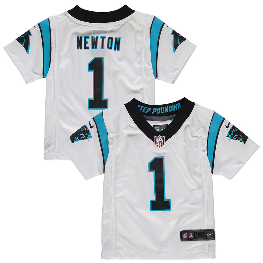 Toddler Carolina Panthers #1 Cam Newton White Game Jersey