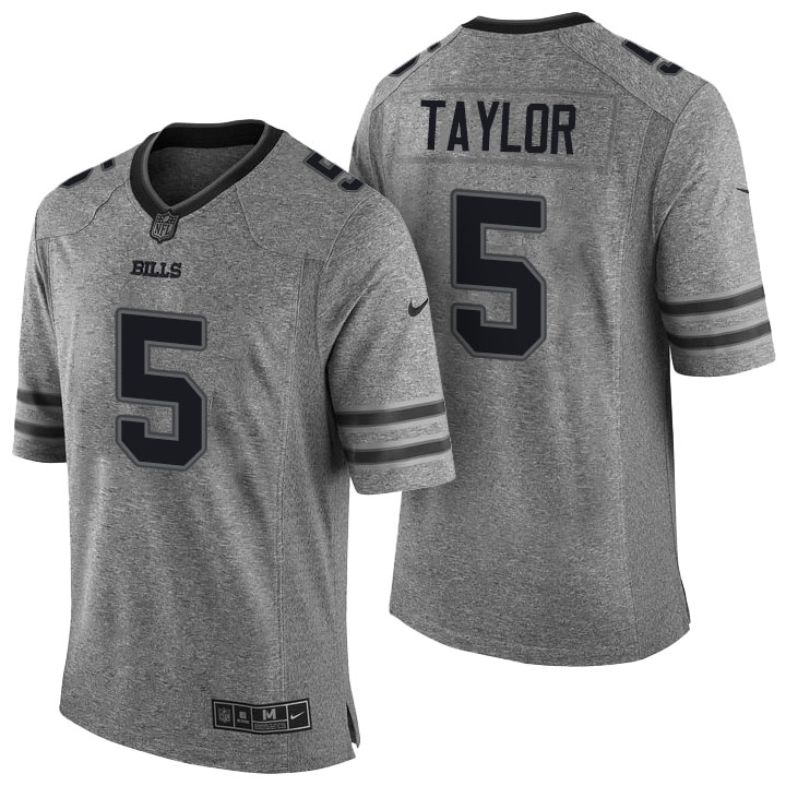 Buffalo Bills #5 Tyrod Taylor Gridiron Gray Limited Jersey