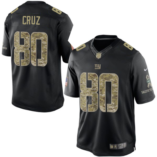 Men's New York Giants #80 Victor Cruz Nike Black Salute To Service Jersey