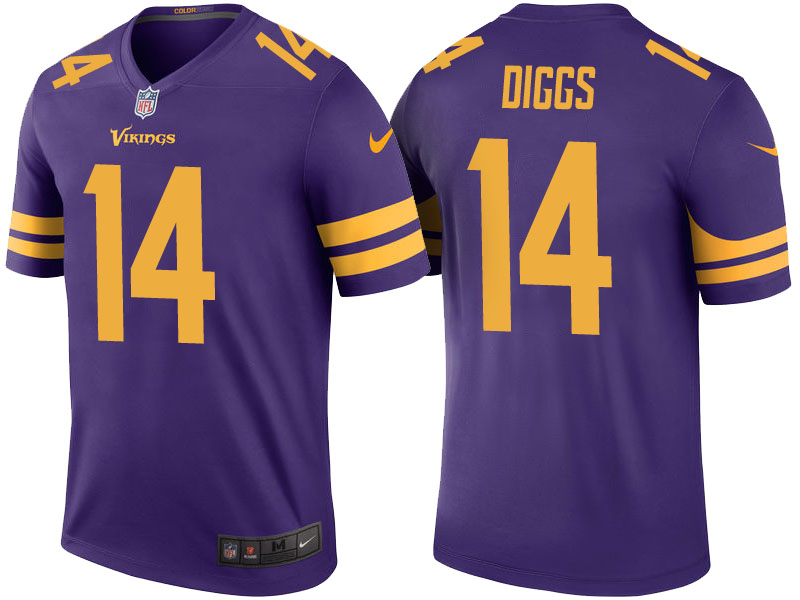 Minnesota Vikings #14 Stefon Diggs Purple Color Rush Legend Jersey