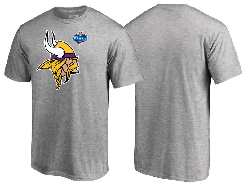 Minnesota Vikings Heather Gray 2017 NFL Draft Athletic Heather T-Shirt