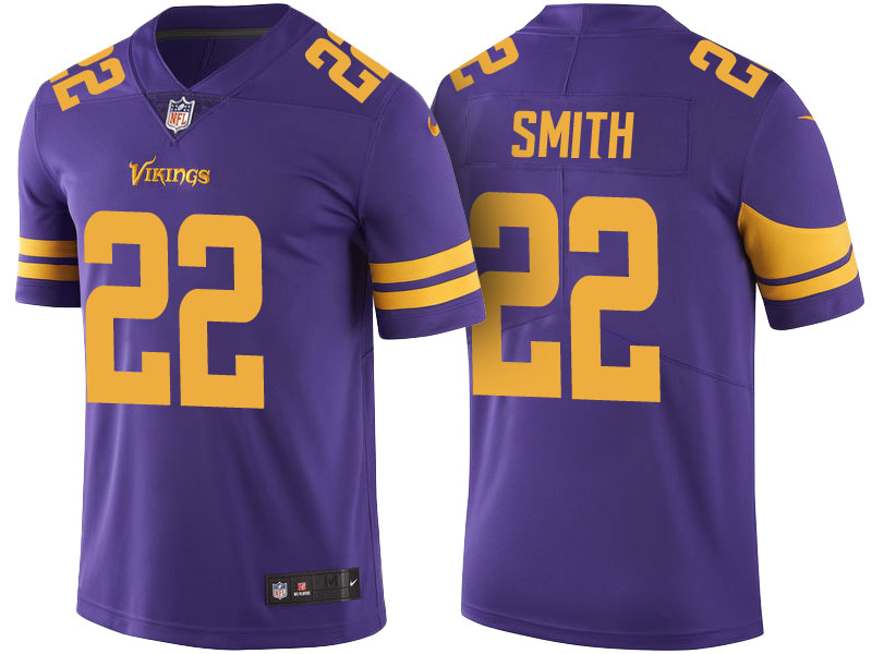 Minnesota Vikings #22 Harrison Smith Purple Color Rush Limited Jersey - Light Up Thursday Night