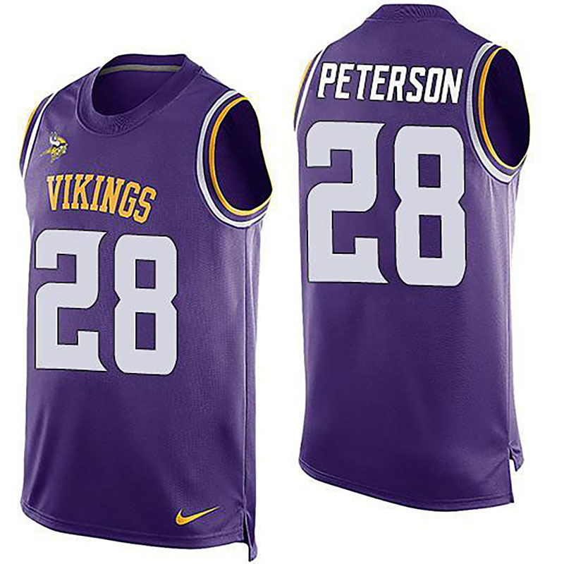 Vikings #28 Adrian Peterson Purple Team Color Men NFL Limited Tank Top