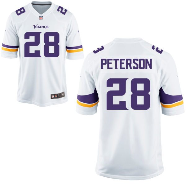 Minnesota Vikings #28 Adrian Peterson White Game Jersey