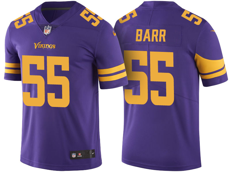 Minnesota Vikings #55 Anthony Barr Purple Color Rush Limited Jersey - Light Up Thursday Night