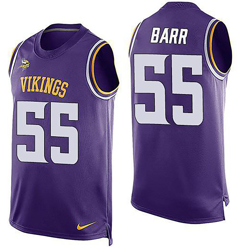 Vikings #55 Anthony Barr Purple Team Color Men NFL Limited Tank Top