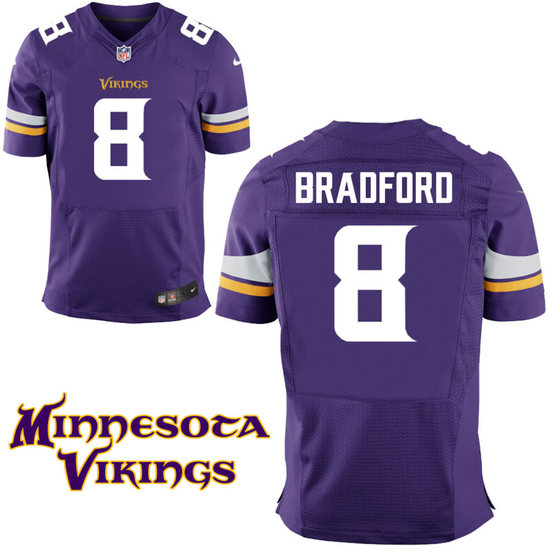 Minnesota Vikings #8 Sam Bradford Purple Elite Jersey