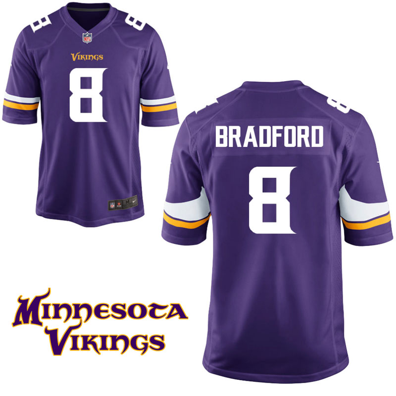 Minnesota Vikings #8 Sam Bradford Purple Game Jersey