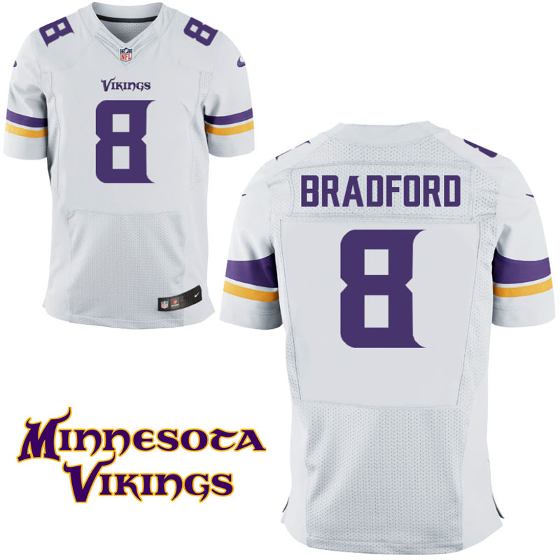 Minnesota Vikings #8 Sam Bradford White Elite Jersey