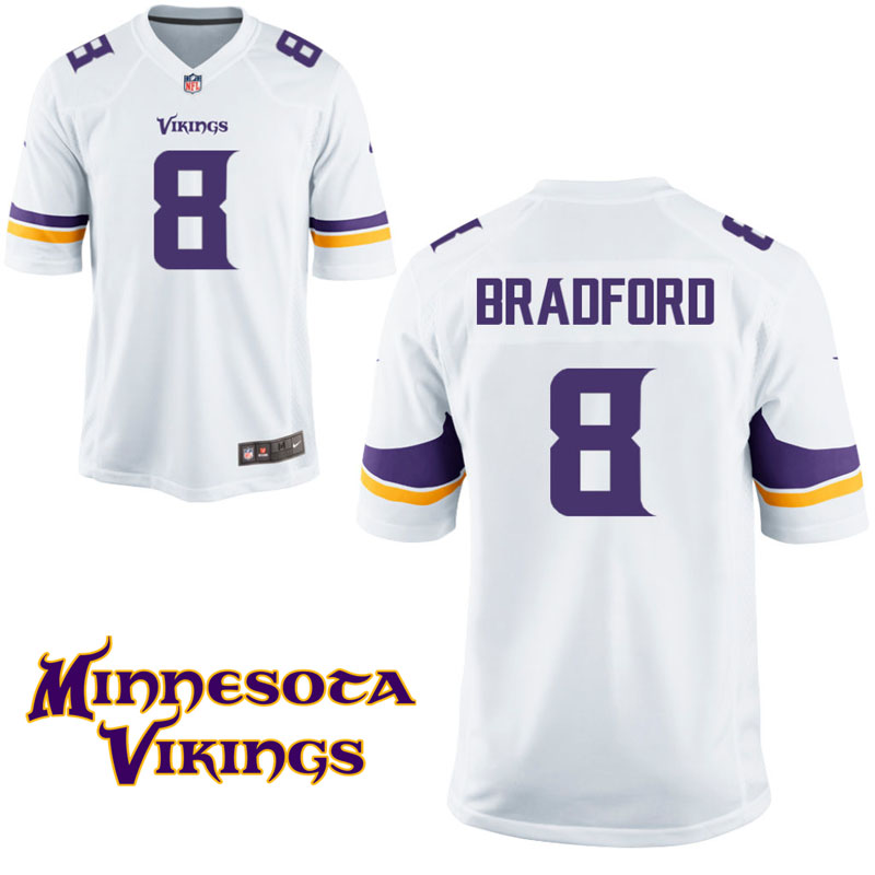 Minnesota Vikings #8 Sam Bradford White Game Jersey