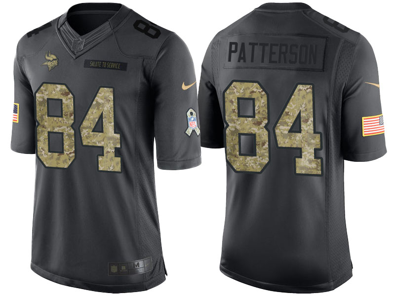 Minnesota Vikings #84 Cordarrelle Patterson Anthracite Camo 2016 Salute to Service Limited Jersey - Veterans Day