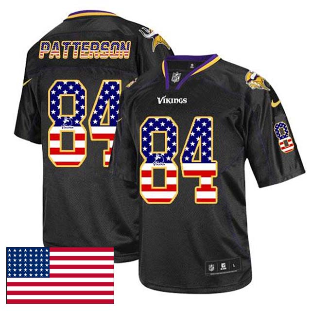 Minnesota Vikings #84 Cordarrelle Patterson Black USA Flag Fashion Jersey