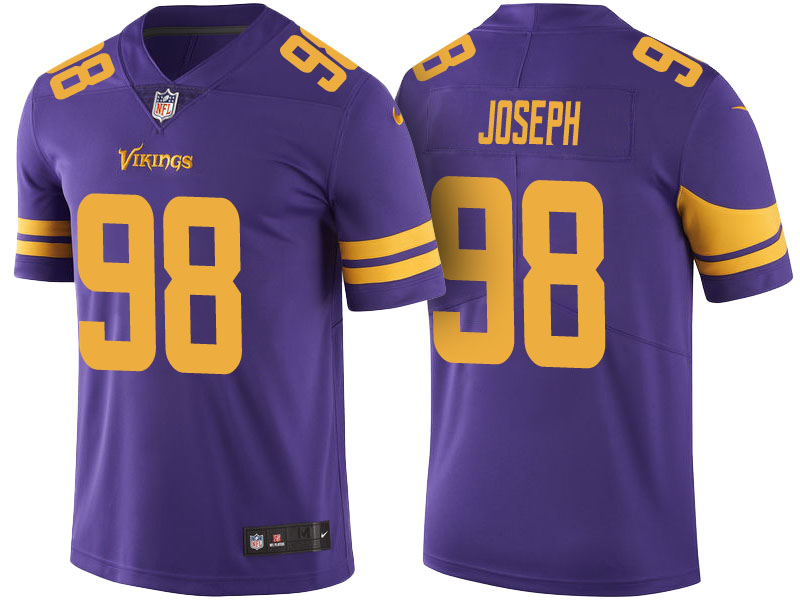 Minnesota Vikings #98 Linval Joseph Purple Color Rush Limited Jersey - Light Up Thursday Night