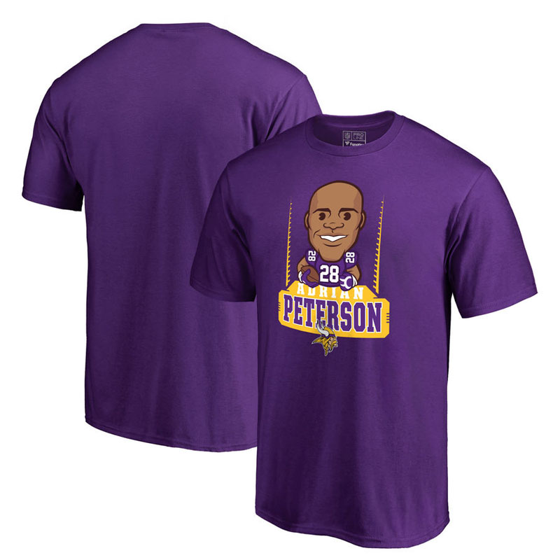 Minnesota Vikings Adrian Peterson Purple Pro Line Emoji Player T-Shirt