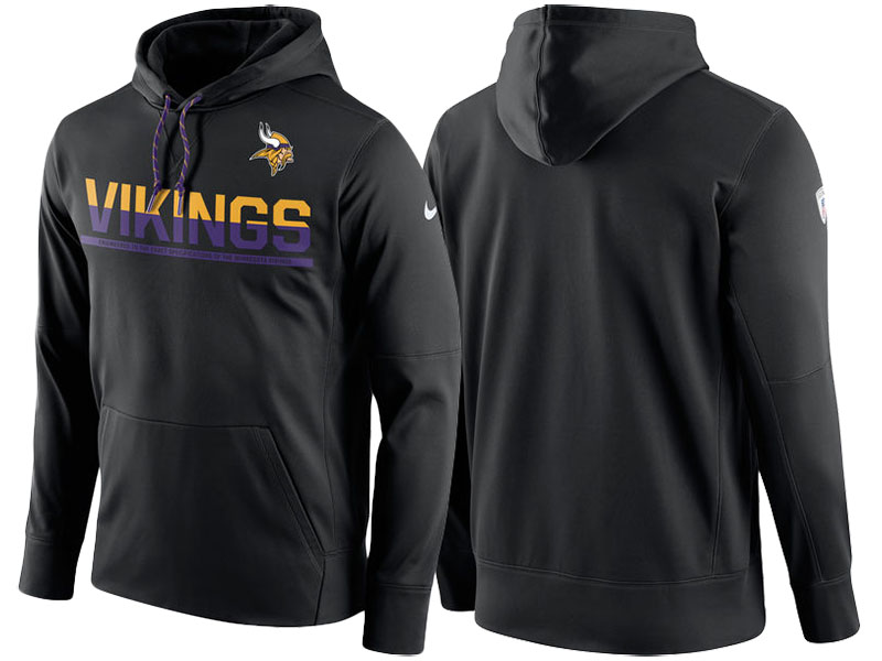 Minnesota Vikings Black Circuit Thermafit Sideline Warm Pullover Performance Hoodie