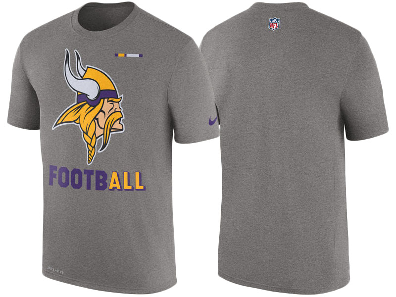 Minnesota Vikings Charcoal Legend Football Performance Short Sleeve T-Shirt