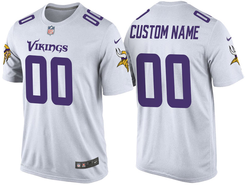 Minnesota Vikings Custom White Name & Number T-Shirt