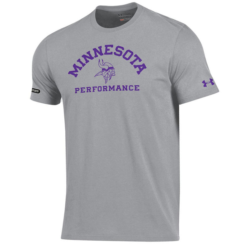 Minnesota Vikings Gray Under Armour NFL Combine Authentic Arch Logo Performance T-Shirt