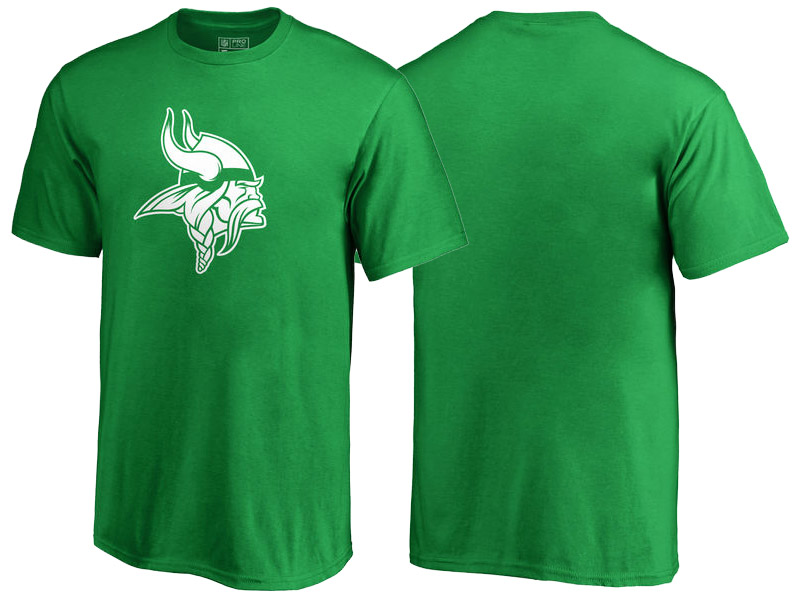 Minnesota Vikings Kelly Green White Logo St. Patrick's Day T-Shirt