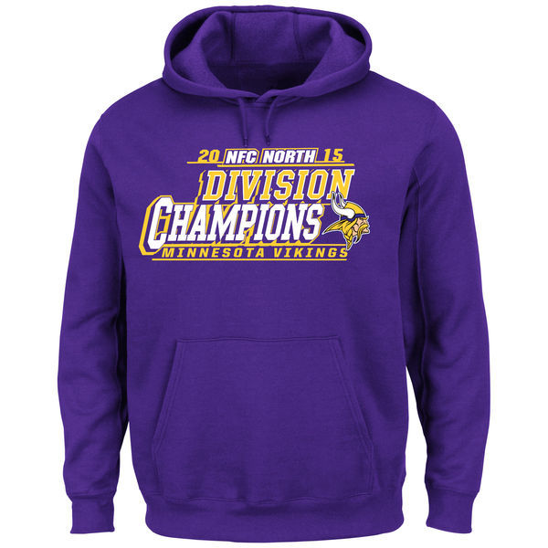 Minnesota Vikings Purple 2015 NFC North Division Champions Pullover Hoodie