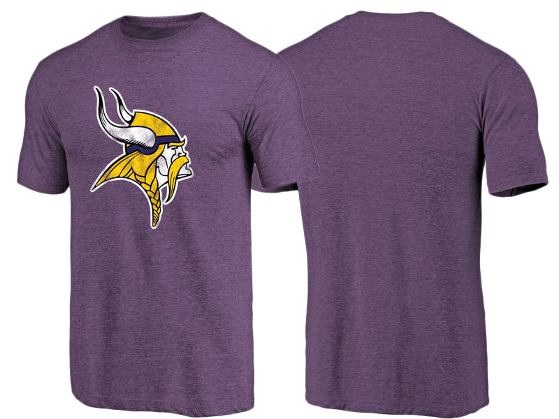 Minnesota Vikings Purple Throwback Logo Tri-Blend Short Sleeve T-Shirt