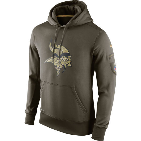 Minnesota Vikings Salute To Service Olive KO Pullover Hoodie