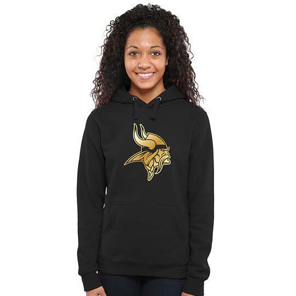 Women's Minnesota Vikings Black Gold Collection Pullover Hoodie