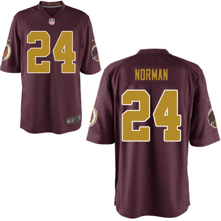 Washington Redskins #24 Josh Norman Red Throwback Game Jersey