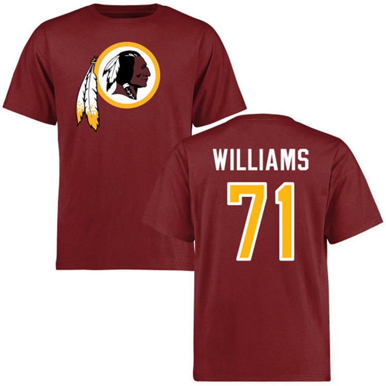 Washington Redskins #71 Trent Williams Name & Number Burgundy Logo T-shirt